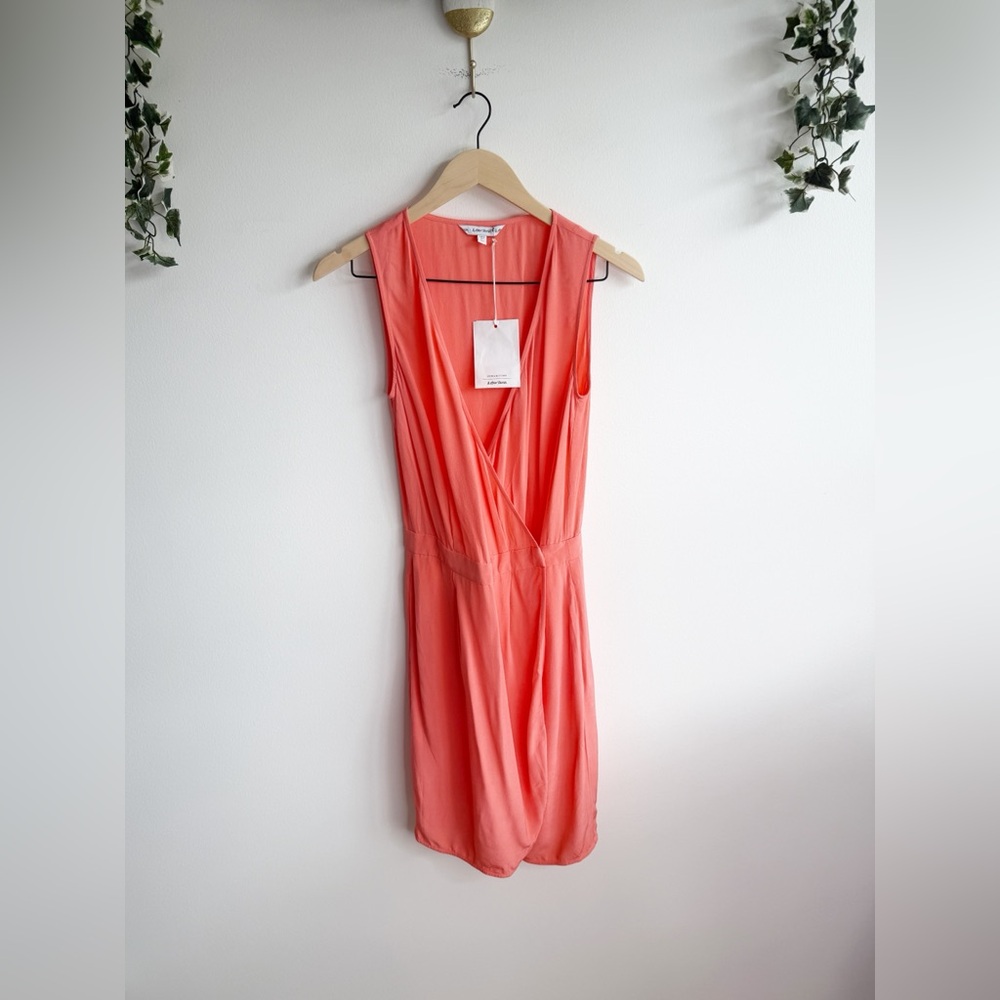 & OTHER STORIES Coral Sleeveless Mini Wrap Dress Size 4 NWT